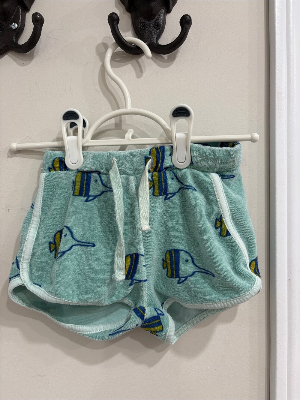 Bonmot Kids Terry Cloth Fish Print Shorts – Aqua 2T